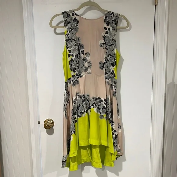 Shakuhachi Acid Bloom kick out silk dress